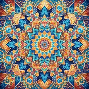 islamic pattern in bright colours 2