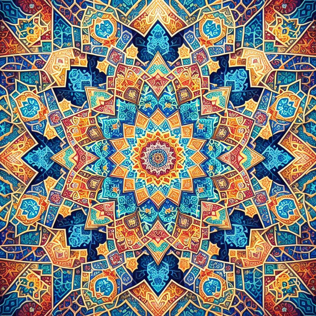 islamic pattern in bright colours 2